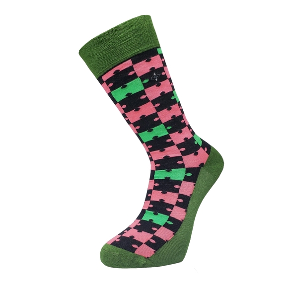 Bamboo Jigsaw Puzzle Socks - 4 pairs - Picture 5 of 6